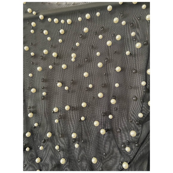 NWOT sheer pearl detail long sleeve, slightly cropped - Picture 5 of 6